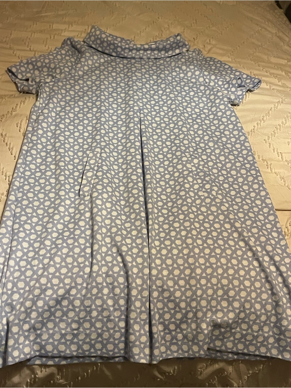 Tyler Boe Light Blue and White Geometric Dress
